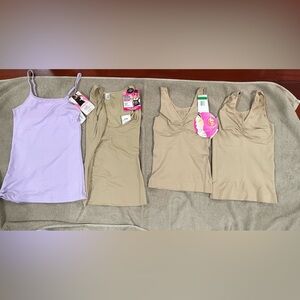 Set of 4 Lavender and Beige Camisoles
